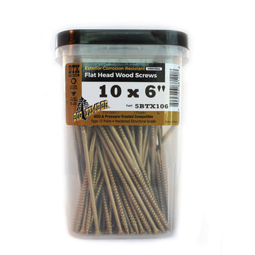 Big Timber 5BTX106#10 by 6-inch T-25-drive bit Bronze Star Flat Head Screws-Exterior,(160 per Box)